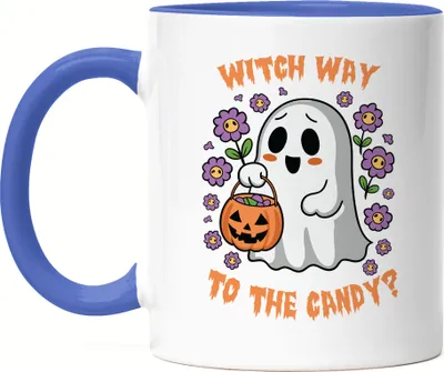 Produktbild von Witch Way To The Candy Tasse Blau Halloween Geschenkidee Halloweenparty Gruselgeschenk Halloween-Deko