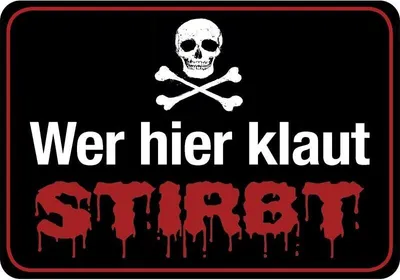 Produktbild von Kulthänger Blechschild Klaut stirbt KH 036