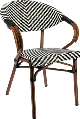Image de Fauteuil de terrasse en TEXTYLENE Noir et blanc pour Exterieur