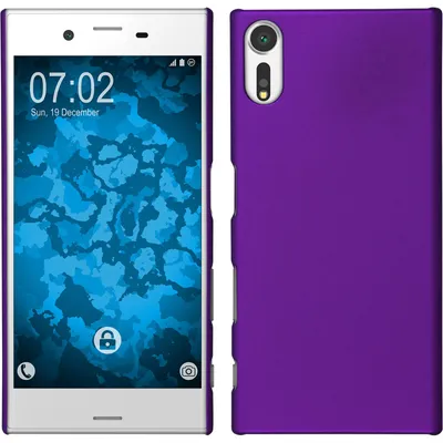 Produktbild von PhoneNatic Case kompatibel mit Sony Xperia XZs - Hülle lila gummiert Hard-case + 2 Schutzfolien