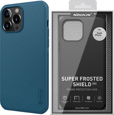 Produktbild von Nillkin Super Gefrostet Schild Verstärkt Fall Abdeckung + Stand Iphone 13 Pro Blau