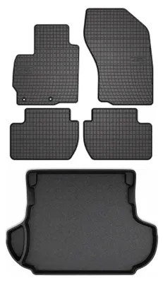 Produktbild von Gummimatten + Kofferraumwanne für Mitsubishi Outlander II 2006-2013 – Schwarz, passgenau – Wielganizator SolidPRO