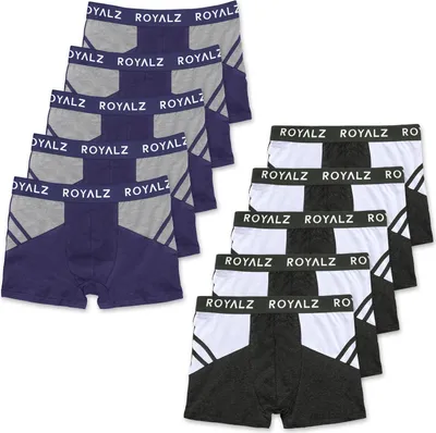 Produktbild von ROYALZ Boxershorts Herren Unterhose 10er Pack Sport-Look Sportiv Männer Unterwäsche men 10 Set (95% Baumwolle / 5% Elasthan)