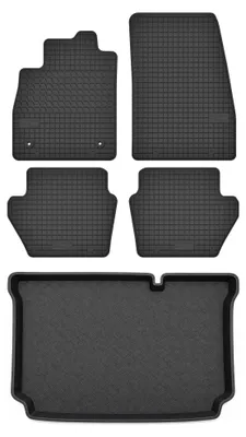 Zdjęcie produktu dla Dywaniki gumowe + mata bagażnika do Ford Fiesta MK8 2017-2023 (hatchback, dolny poziom podłogi) – czarne, dopasowane – Wielganizator