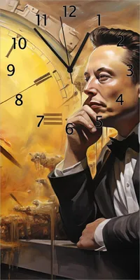 Produktbild von Wallario Design Wanduhr bedruckt, Größe 30 x 60 cm, Motiv: Zeitgedanken