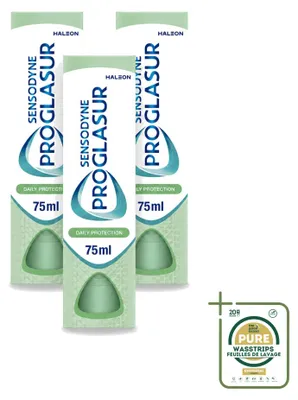 Zdjęcie produktu dla 3 sztuki pasty do zębów Sensodyne Proglasur Daily Protection - 75 ml - zestaw ekonomiczny