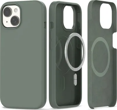 Obrázek produktu pro Tech-Protect Silikonové pouzdro MagSafe pro iPhone 15 - olivově zelené