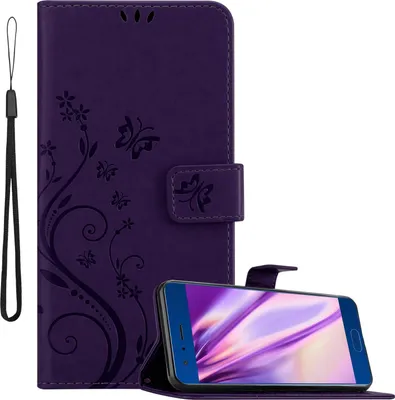 Obrázek produktu pro Cadorabo pouzdro pro Honor 9 Protective Cover in Purple Ochranný kryt mobilního telefonu pouzdro Flowers Flower