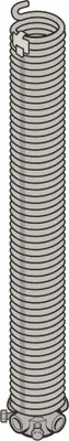 A close-up illustration of a garage door torsion spring.