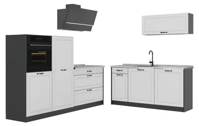 Imagen del producto de Mueble de cocina Vicco R-Line Blanco casa de campo/Antracita 220 cm sin encimera, Model 67845