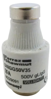 Zdjęcie produktu dla Wkładka bezpiecznikowa D III, 35A czarna - bezpiecznik Diaz DIII 35A DIIIGG50V35