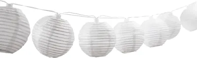 Produktbild von Dehner Solar Lichterkette Lampion, Länge 240 cm, Nylon/Kunststoff, weiß