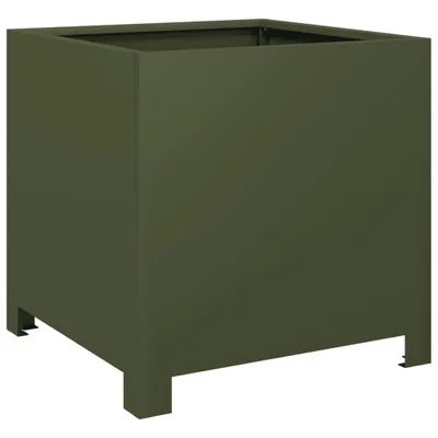Immagine prodotto di vidaXL Fioriera verde oliva 40x40x40 in acciaio