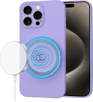 Produktbild von Techsuit Soft Flex Silikon Back Cover Hülle mit MagSafe für Apple iPhone 15 Pro Max - Hell lila