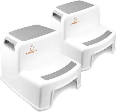 Produktbild von Famanu Aufstiegshocker für Kinder - Zweistufiges Design - Babystep Hocker für Toilette, Küche, Badezimmer