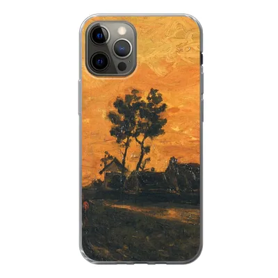 Produktbild von MuchoWow® Handyhülle Schutzhülle Hülle für iPhone 12 Pro Landschaft bei Sonnenuntergang - Vincent van Gogh Silikon Softcase Handy Hülle - Abdeckung