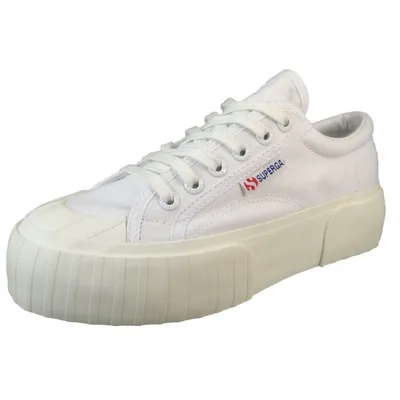 Image de Superga Dames Faible Sneaker 2631 Stripe Platform Low Top S5111SW blanc