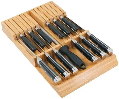 Produktbild von Messenhalter - Organisiert und schützt Ihre Messer - 1 Stück - Bambus - 42,2 x 24,5 x 4,5 cm