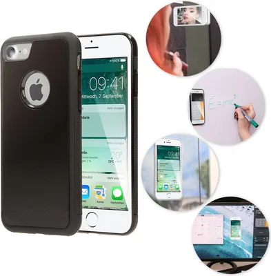 Obrázek produktu pro iPhone 7 Anti-Gravity Sleeve od NALIA Ochranné pouzdro Samolepicí kryt Pouzdro černé
