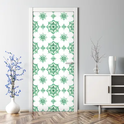 Produktbild von Dekorative Türtattoo selbstklebend Tapete Tür Tattoo Aufkleber Fischgrätenpunkte 70 x 200 cm
