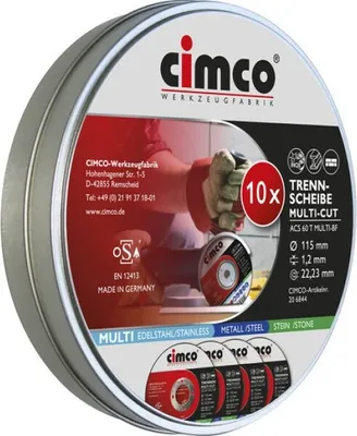Produktbild von Cimco CUT 115 X 1,2MM (1PA=10STK) (TRENNSCHEIBE MULTI-)