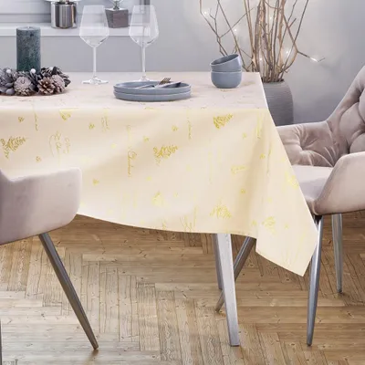 Produktbild von Tischläufer mit Glanzfaden Weihnachtsbaum Weihnachten Winter 40 x 140 cm - gold