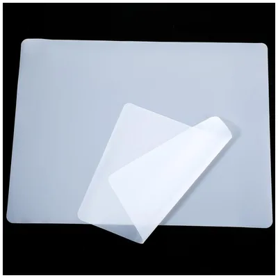 Produktbild von 2 transparente Silikonmatten, 24 x 20 cm, Silikon-Bastelmatte, Silikon-Tischsets, hitzebeständig, rutschfest, wasserdicht, Knetmatte zum Backen