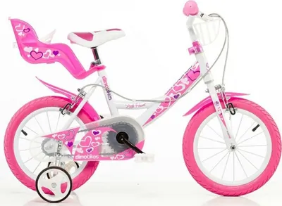 Produktbild von Little Heart 16 palcová 31 cm dievčenská ráfiková brzda biela/ružová