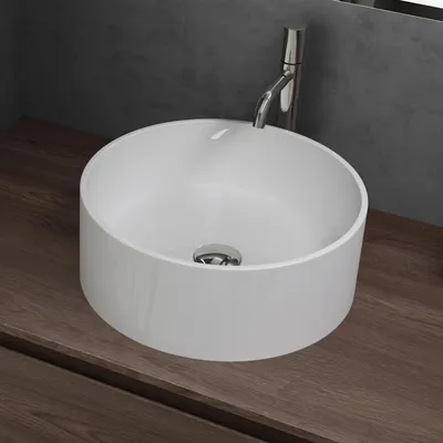 Produktbild von Mai & Mai Waschbecken Aufsatzwaschbecken 40x40x15cm rund in Weiß glänzend ohne Hahnloch und Überlauf Col804