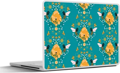 Produktbild von MuchoWow® Laptop Aufkleber Sticker Cover Biene - Bienenstock - Muster 31x22.5 cm - Laptop-Deko