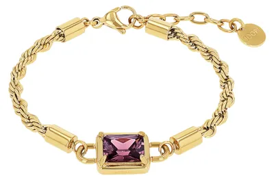 Produktbild von Joop! Damen Armband 2040533 Edelstahl gelbgold IP synth. Zirkonia lila