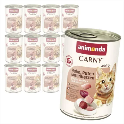 Produktbild von Animonda Carny Adult 12x400g Nassfutter für Katzen mit Huhn, Pute und Entenherzen