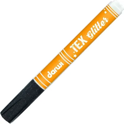 Zdjęcie produktu dla Darwi Tex Fabric Glitter Marker Pisak do tkanin Black 6 ml 1 szt.
