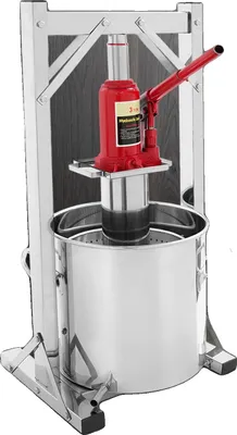 Obrázek produktu pro Hydraulický lis na víno, vnější objem 12 l, vnitřní objem 6 l, maximální tlak 3 t, rozměry 33 x 26,5 x 65 cm, materiál nerezová ocel