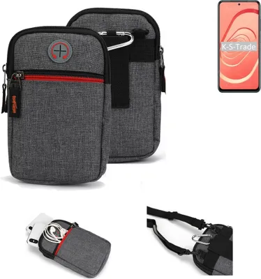 Produktbild von K-S-Trade Holster Gürteltasche kompatibel mit Xiaomi Redmi Note 10 Handy Tasche Schutz Hülle grau Zusatzfächer 1x