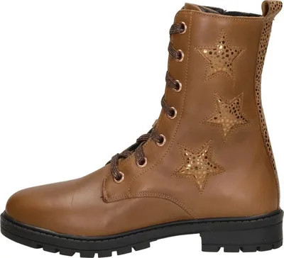Productafbeelding van KEQ Veterschoen hoog Veterschoen hoog - cognac - Maat 31