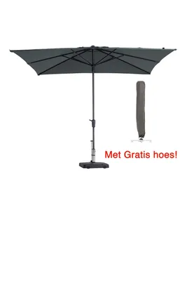 Produktbild von Sonnenschirm Quadratisch Grau Madison Syros 280 x 280 cm mit Schutzhülle | 100 % Polyestergewebe