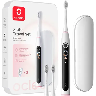 Produktbild von Oclean X Lite elektrische Zahnbürste Gift Set Grau, Schallzahnbürste mit 1+2 Ers