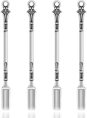 Imagen del producto de Juego de pipetas médicas - paquete de 4 unidades - para medicamentos y especias - color plateado
