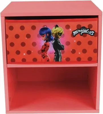 Obrázek produktu pro Noptiera Fun House Miraculous Ladybug, melamina, rosu, 36x33x30cm