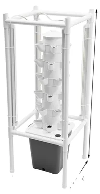 Image de Système de culture hydroponique, 30 emplacements pour plantes, réservoir d'eau de 10 litres, conception verticale, type aéroponique, 6 niveaux