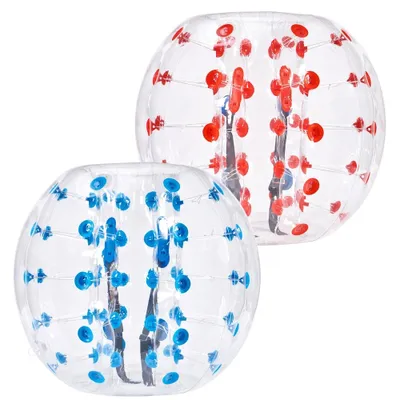 Produktbild von Aufblasbarer Kollisionsball Bumper Ball 2 Stk.- 1,2 m x 1,03 m - PVC-Körperblase Bounce-Ball für Outdoor - Rotes + Blaues Punkte Aufblasbar Bumper Ball