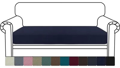 Productafbeelding van Set van 2 zitkussens, groen, stretch, antislip, geometrisch design