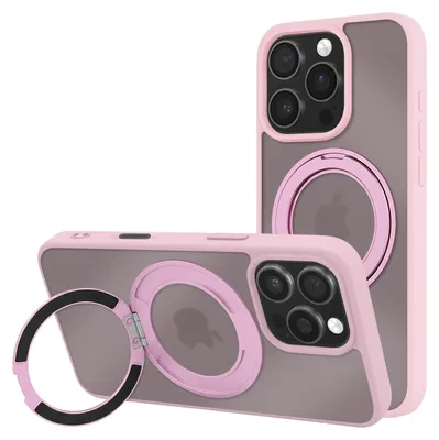 Productafbeelding van Avizar, MagSafe hoesje voor iPhone 16 Pro, hybride ontwerp met ringstandaard, roze