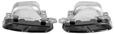 Image de Lot de 2 embouts d'échappement quadruples en acier inoxydable, adaptés aux modèles Mercedes-AMG A45 (W176) et CLA45 (C117) de 2013 à 2018 (chrome noir)