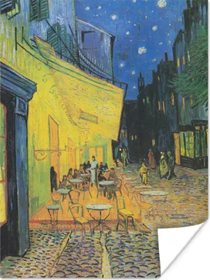 Produktbild von MuchoWow® Poster Caféterrasse bei Nacht - Vincent van Gogh 120x160 cm - Wandbilder