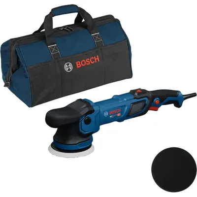 Zdjęcie produktu dla Bosch Professional – polerka Bosch GPX9-125S, wraz z akcesoriami i torbą na narzędzia