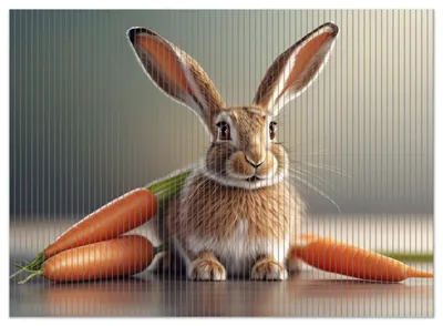 Produktbild von Wallario Duschmatte Antirutschmatte Badmatte Fußmatte Flauschiger Hase mit Möhren, Größe ca. 90 x 65 cm
