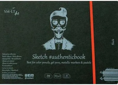 Immagine prodotto di SMLT Sketchbook carta nera 24,5x17,6 cm 18 fogli creativo