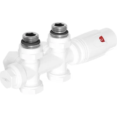 Obrázek produktu pro Mexen G00 termostatická sada úhlová/rovná, Duplex, DN50, bílá - W908-900-20